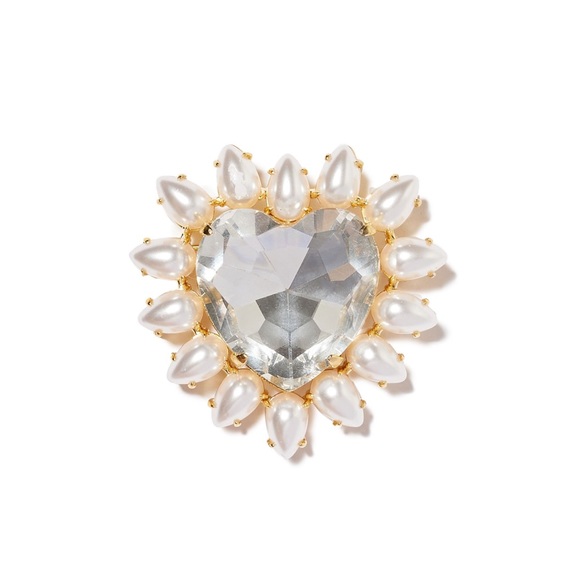 $150 LELE SADOUGHI Sweetheart Large Crystal Brooch - Picture 1 of 6